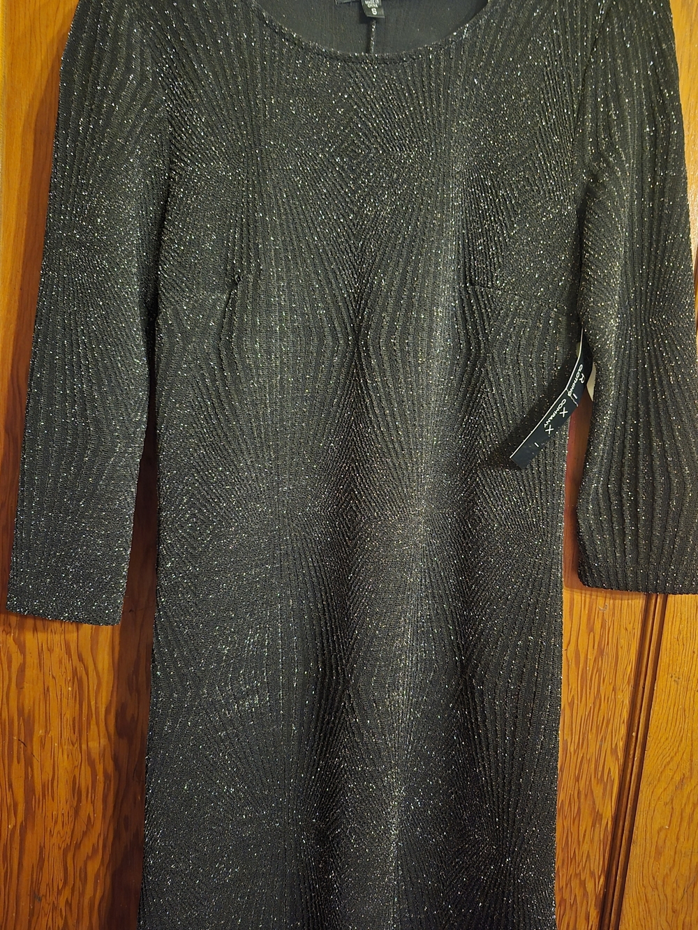 Nwt TRIXXI  elegant black subtle metallic Sparkle Women's Dress